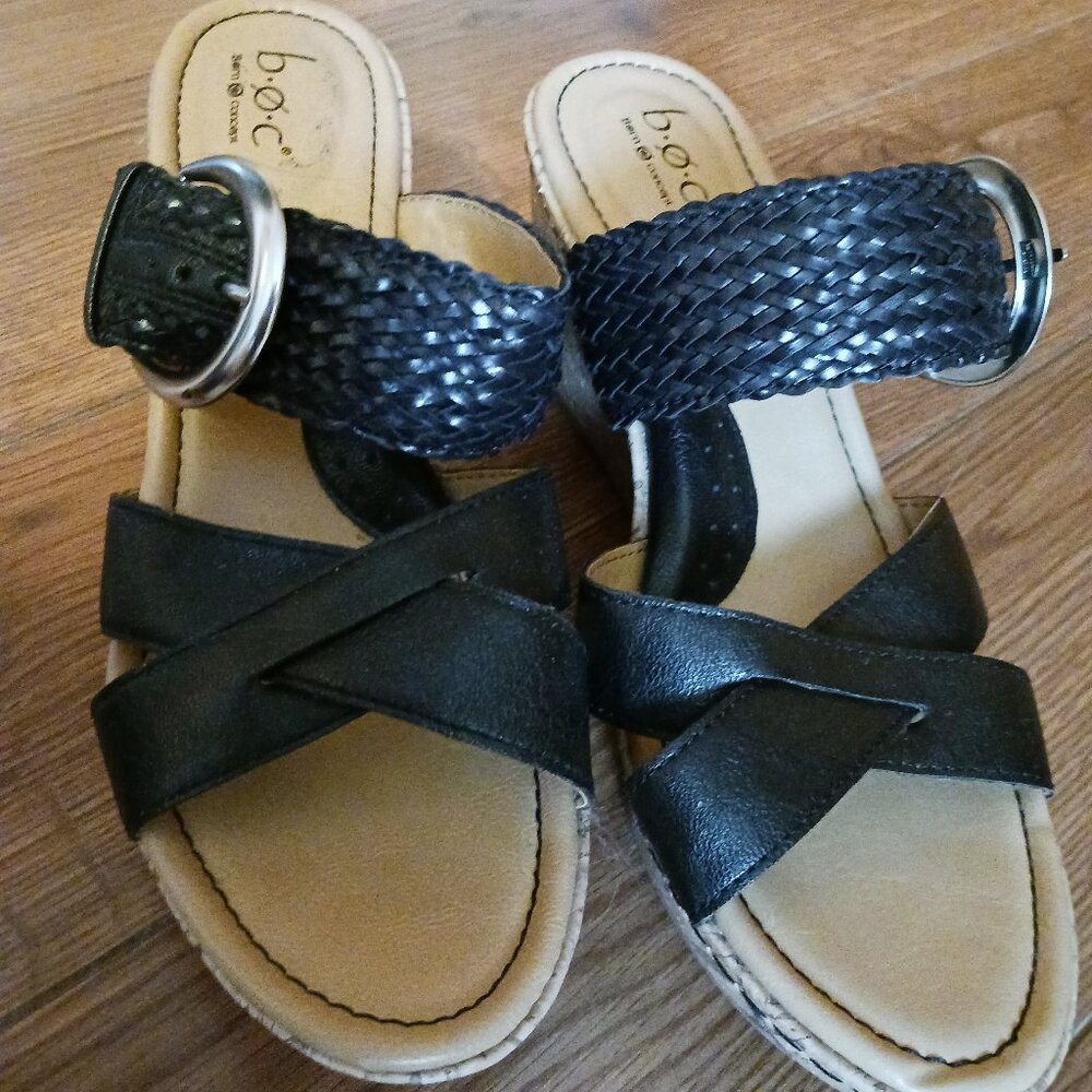 B.O.C. Sandals, Size 10, Black